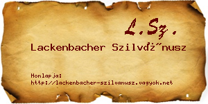 Lackenbacher Szilvánusz névjegykártya